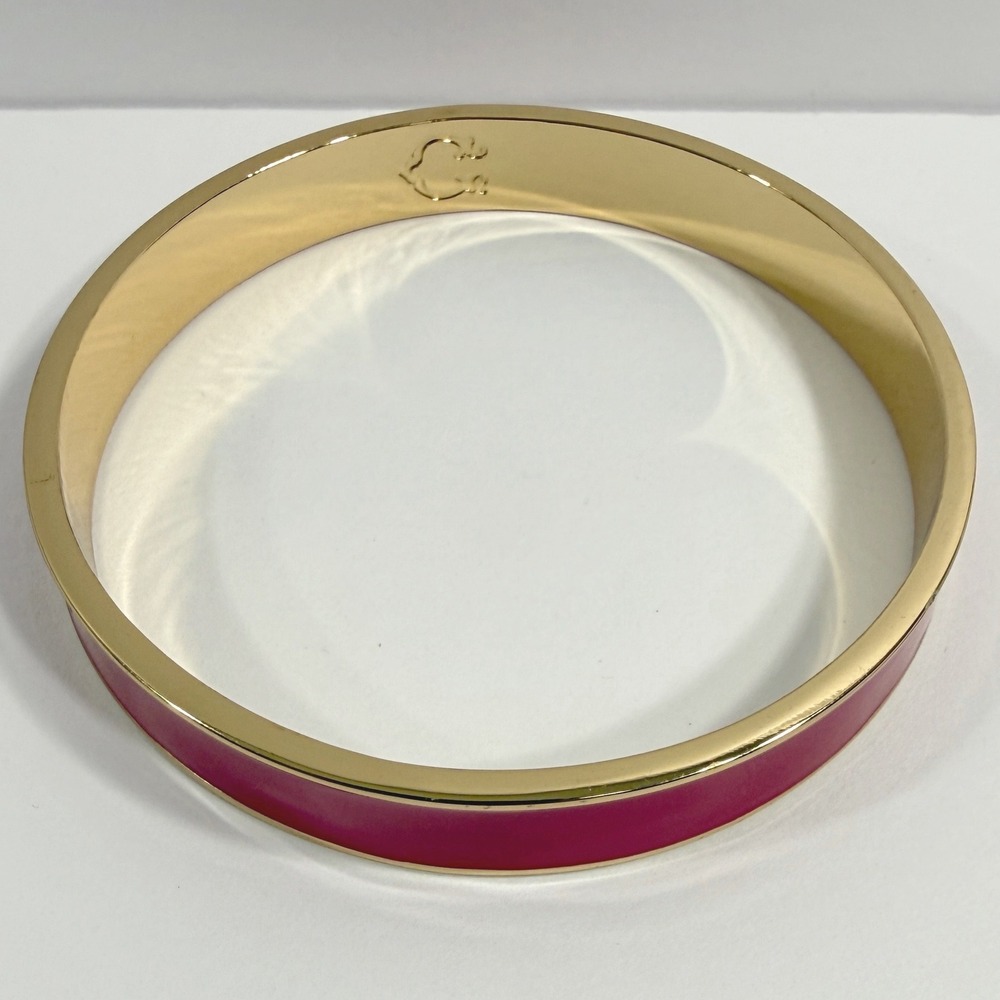 C. Wonder Bangle Bracelet Women's Pink Gold Tone Enamel Preppy Chic Jewelry - Picture 5 of 8